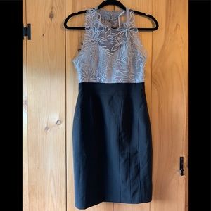 🌈Dress - Silver Lace Top Black Bottom